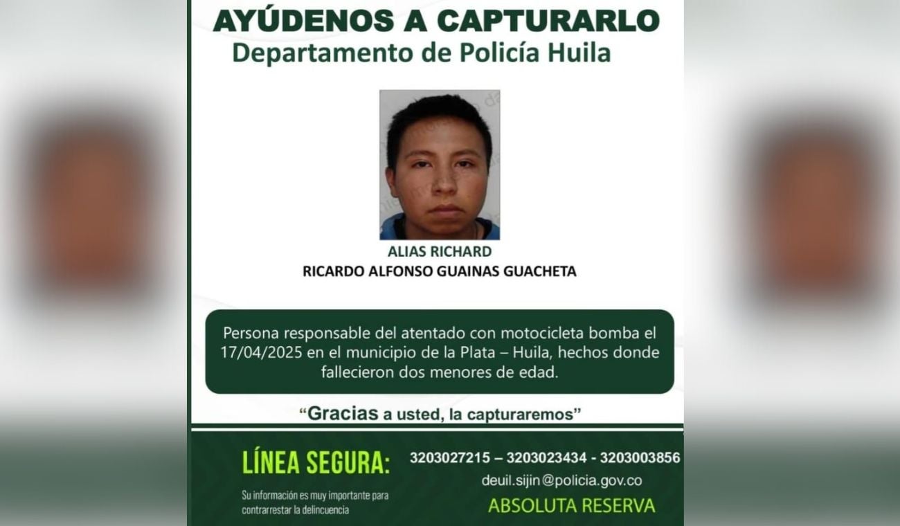 Identifican a alias “Richard”, como el presunto autor material de la motobomba en La Plata, Huila